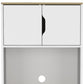 67" Light Oak and White Pantry Cabinet with Two Shelves
