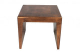 24" Copper Wood and Metal Square End Table
