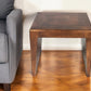 24" Copper Wood and Metal Square End Table