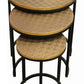 Set Of Three 19" Black And Brass Round Nested Tables