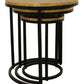Set Of Three 19" Black And Brass Round Nested Tables
