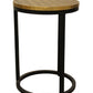 Set Of Three 19" Black And Brass Round Nested Tables