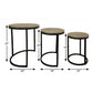 Set Of Three 19" Black And Silver Round Nested Tables