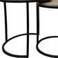 Set Of Three 19" Black And Silver Round Nested Tables