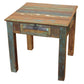 24" Brown Solid Wood Square End Table With Drawer