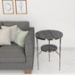 22" Nickel Marble And Iron Round End Table