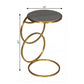 21" Gold And Gray Marble And Iron Round End Table