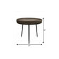 18" Black And Gray Solid Wood And Iron Round End Table