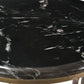 23" Gold And Black Marble And Iron Round End Table
