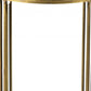 23" Gold And Black Marble And Iron Round End Table