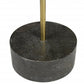 20" Black And Brown Solid Wood And Marble Round End Table