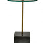 22" Black And Clear Glass Round End Table