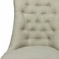28" Taupe And Natural Upholstered Tufted Side Chair