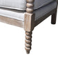 25" Ivory Cushion And Natural Beaded Arm Chair