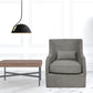 30" Gray Polyester Blend Solid Color Swivel Arm Chair
