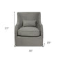 30" Gray Polyester Blend Solid Color Swivel Arm Chair