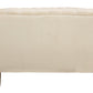 37" Ivory Velvet And Gold Solid Color Lounge Chair