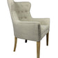 28" Taupe 100% Polyester And Natural Tufted Arm Chair