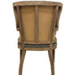 25" Gray Linen And Natural Solid Color Arm Chair