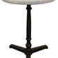 24" Gray And Black Stone And Iron Round Dining Table