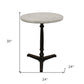 24" Gray And Black Stone And Iron Round Dining Table