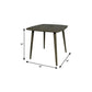 36" Brown Square Solid Wood And Metal Dining Table