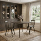 36" Brown Square Solid Wood And Metal Dining Table