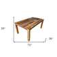 72" Brown Solid Wood Dining Table