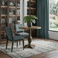 36" Brown Rounded Solid Wood Pedestal Base Dining Table