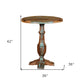 36" Brown Rounded Solid Wood Pedestal Base Dining Table
