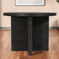 48" Deep Taupe Rounded Solid Wood Pedestal Base Dining Table