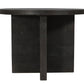 48" Deep Taupe Rounded Solid Wood Pedestal Base Dining Table