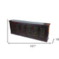 101" Brown and Green Solid Wood Buffet Table with Six Doors