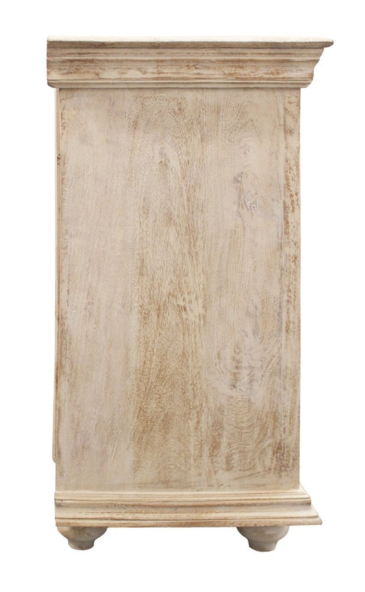 71" Beige Solid Wood Sideboard with Four Doors