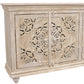 71" Beige Solid Wood Sideboard with Four Doors