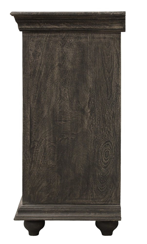 71" Distressed Gray Solid Wood Sideboard with Four Doors