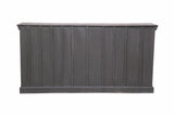 71" Gray Distressed Solid Wood Carved Floral Sideboard with Four Doors
