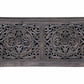 71" Gray Distressed Solid Wood Carved Floral Sideboard with Four Doors