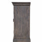 71" Gray Distressed Solid Wood Carved Floral Sideboard with Four Doors