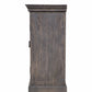71" Gray Distressed Solid Wood Carved Floral Sideboard with Four Doors