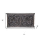71" Gray Distressed Solid Wood Carved Floral Sideboard with Four Doors