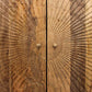 72" Natural Distressed Solid Wood Carved Geometric Sideboard with Four Doors