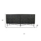 71" Brown Distressed Solid Wood Carved Geometric Sideboard with Four Doors