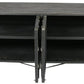 71" Brown Distressed Solid Wood Carved Geometric Sideboard with Four Doors