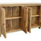 60" Natural Distressed Solid Wood Sideboard with Four Doors