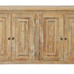 60" Natural Distressed Solid Wood Sideboard with Four Doors