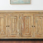 60" Natural Distressed Solid Wood Sideboard with Four Doors