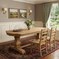 84" Natural Solid Wood Trestle Base Dining Table