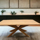 79" Natural Solid Wood Pedestal Base Dining Table