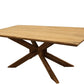 79" Natural Solid Wood Pedestal Base Dining Table
